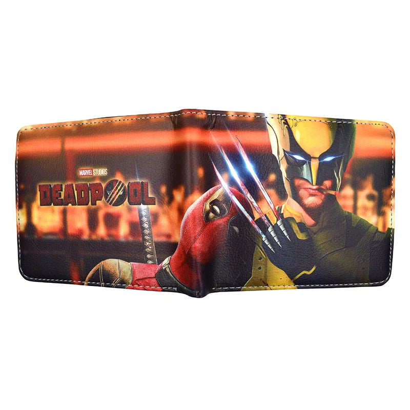 MINISO Marvel Deadpool & Wolverine Wallet PU Leather Short Purese with Coin Pocket