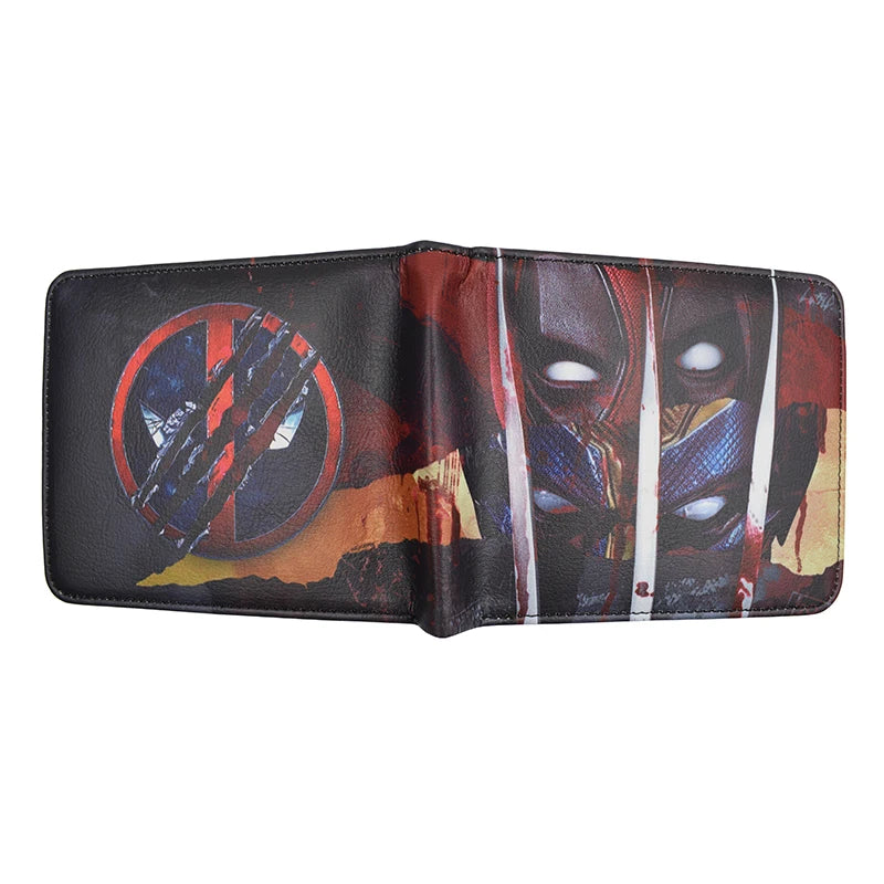 MINISO Marvel Deadpool & Wolverine Wallet PU Leather Short Purese with Coin Pocket