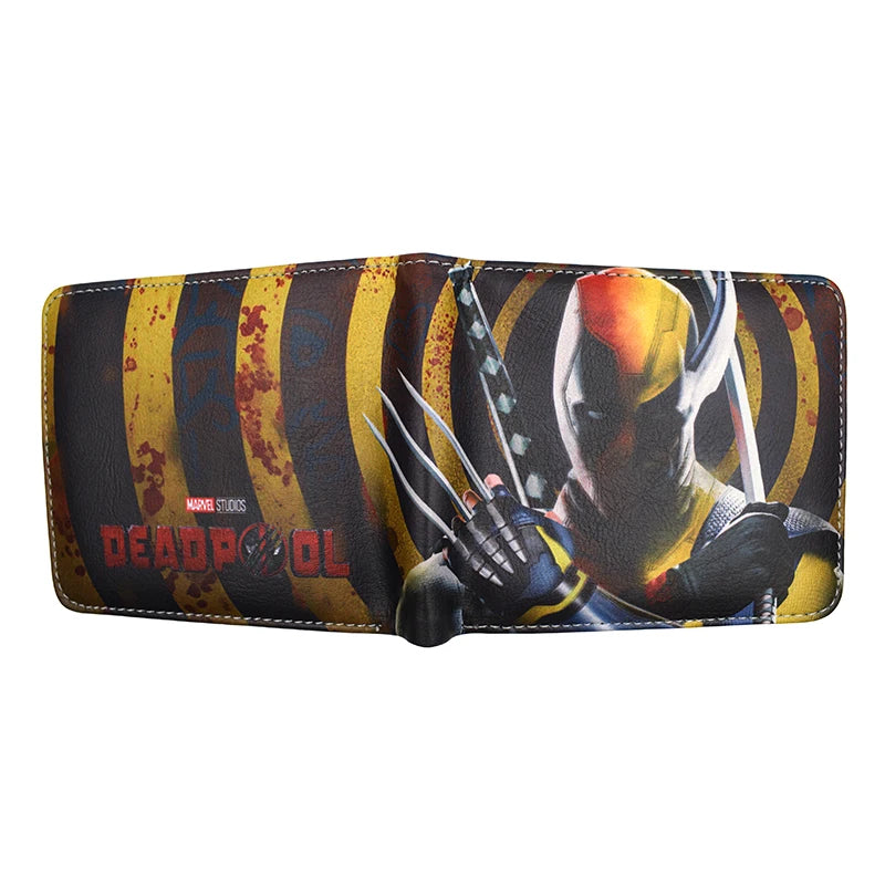 MINISO Marvel Deadpool & Wolverine Wallet PU Leather Short Purese with Coin Pocket