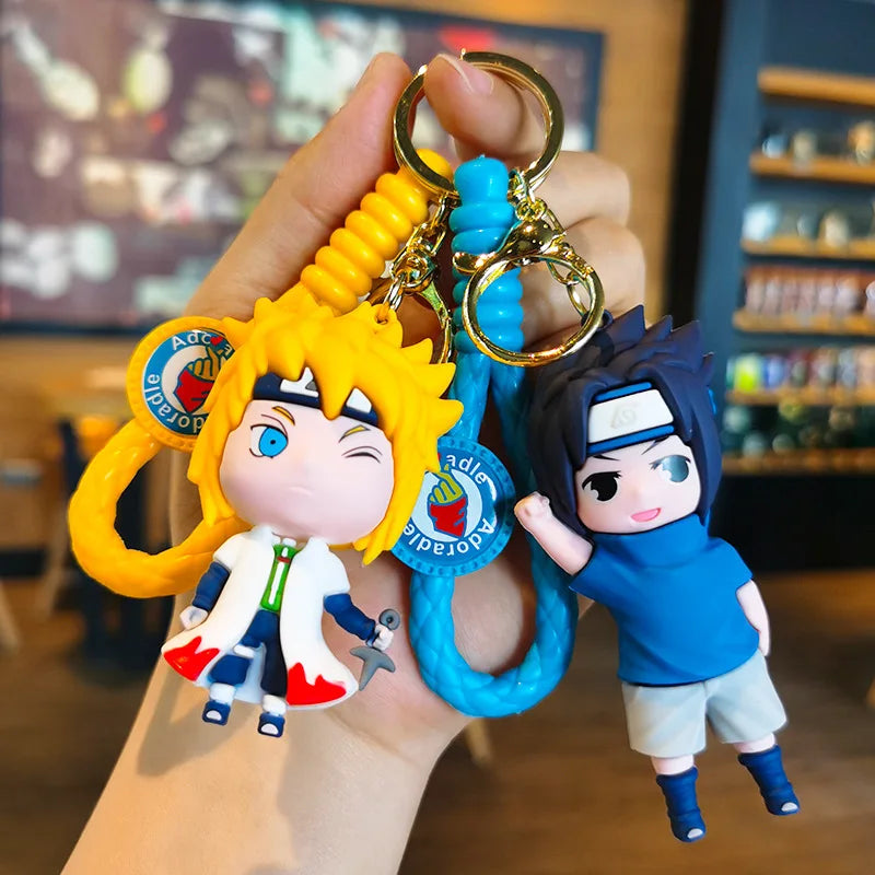 MINISO New Cute Japanese Anime Character Naruto 3D Keychain Couple Backpack Car Key Pendant Party Decoration Children's Gift