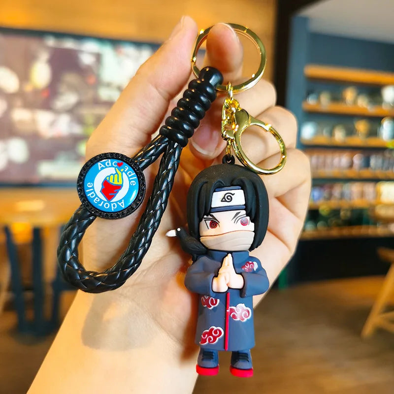 MINISO New Cute Japanese Anime Character Naruto 3D Keychain Couple Backpack Car Key Pendant Party Decoration Children's Gift