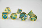 Gilded Permafrost Forged in Frost Dice Set (Resin Dice Encased in Metal) - 