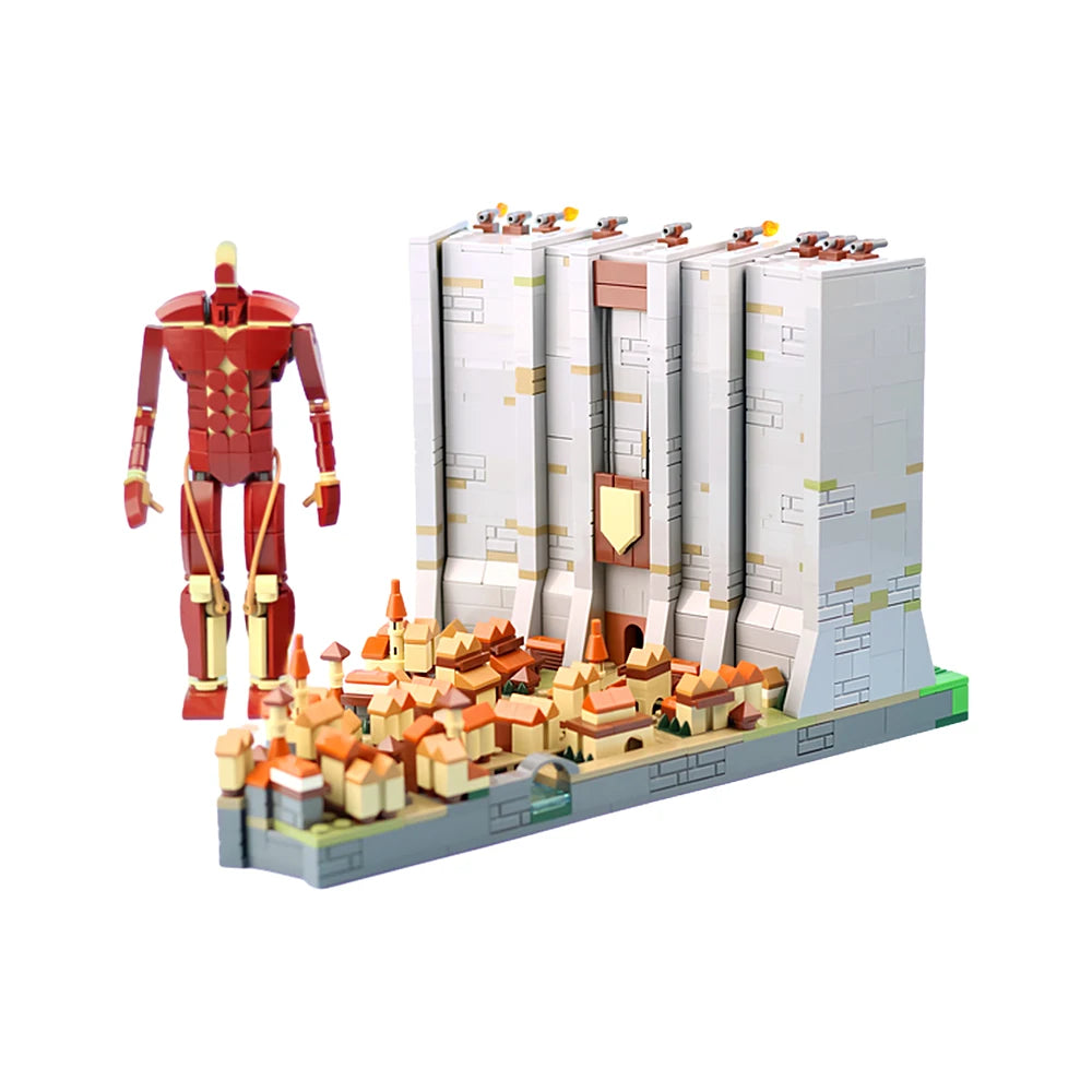 MOC-129657 The Wall Attack on Titan Building Blocks Movie Action Anime Ficture Bricks Assemble Toys Creative Children Gift