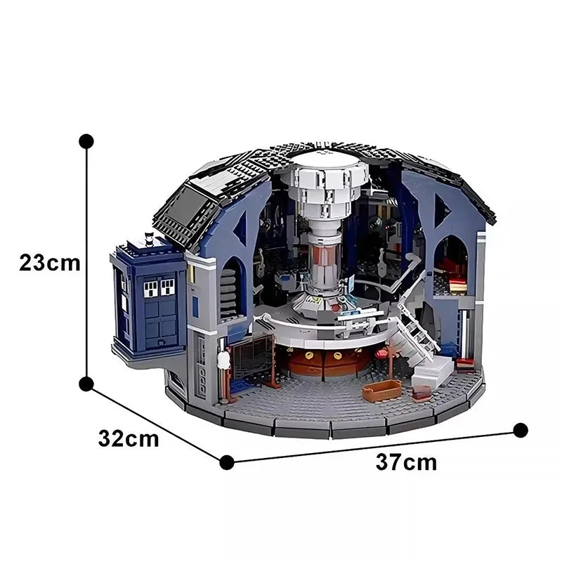 MOC-165912 Doctors Who 12th Doctor Tardised Control Room Time Machine Phone Booth Sets Desktop Building Blocks Toys Adult Gift