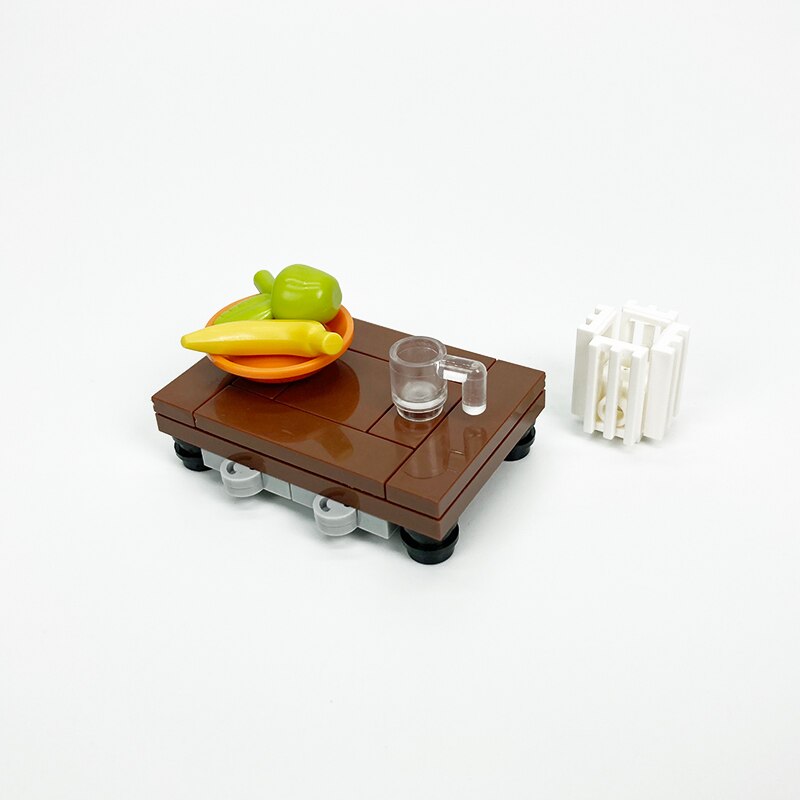 Moc Accessories Locking Creator City Room Sofa Bed Desk Bed Table Furniture Bricks