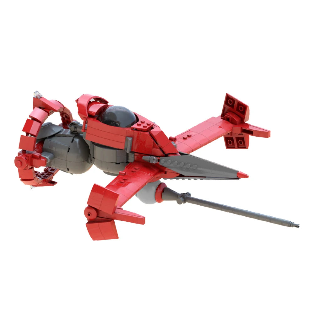 MOC Cowboy Beboped Fighter Aircraft Building Block Set Red Spaceship 752 Pcs Comic Aircraft Model Toys for Kids Gifts