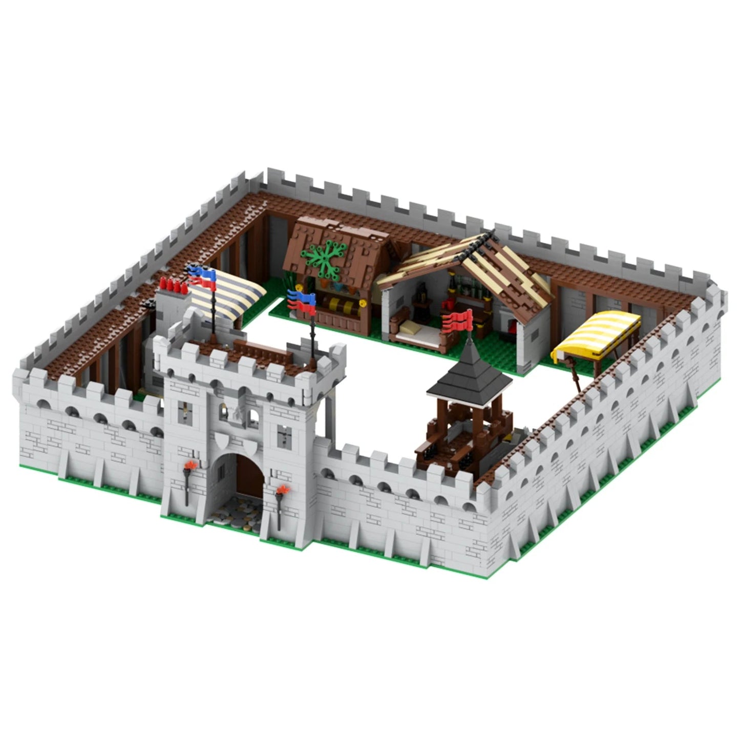 MOC5010 The Middle Ages Castle Rampart Set Magicspell War City Scene Model MOC Parts Building Blocks Kids Toys For Children Gift