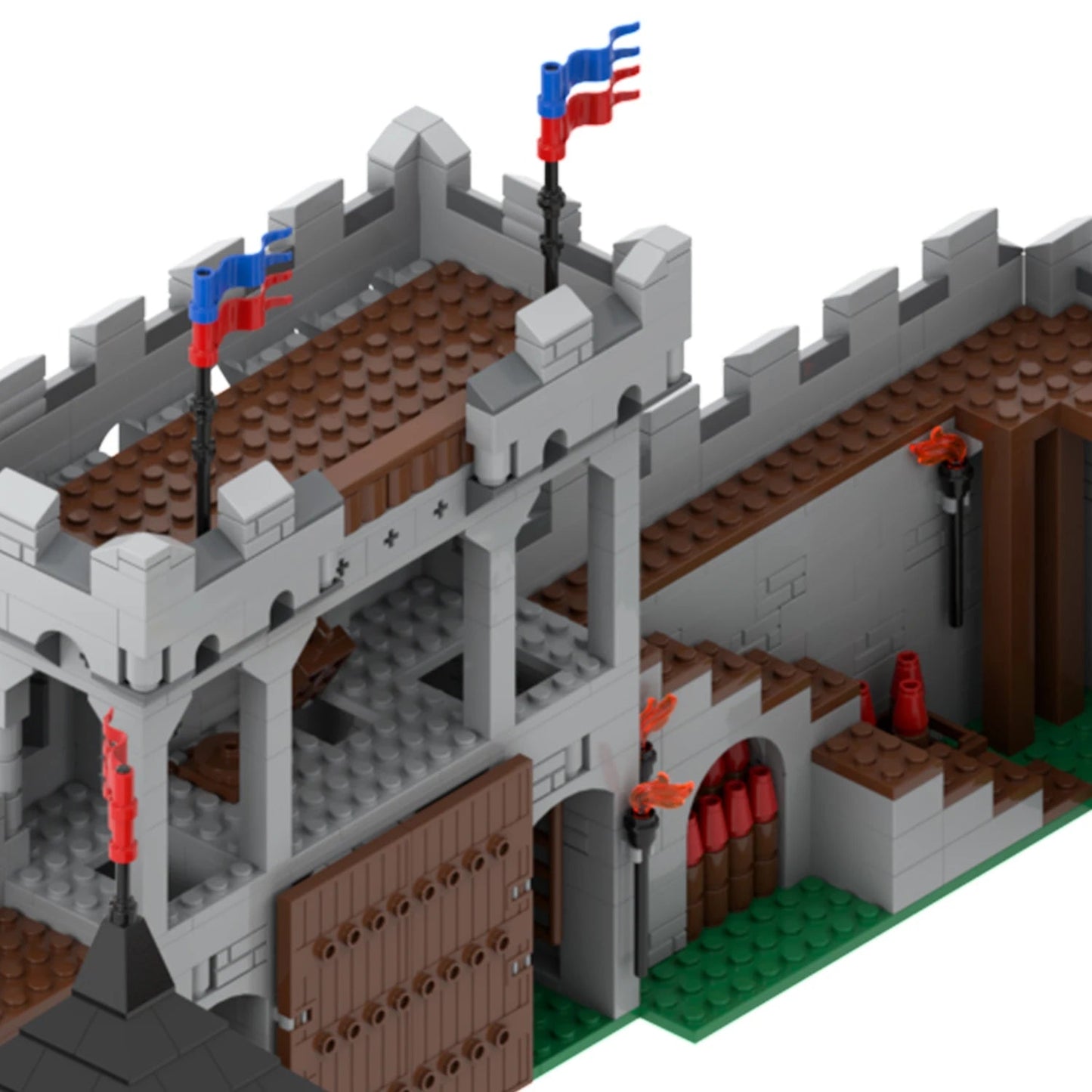 MOC5010 The Middle Ages Castle Rampart Set Magicspell War City Scene Model MOC Parts Building Blocks Kids Toys For Children Gift