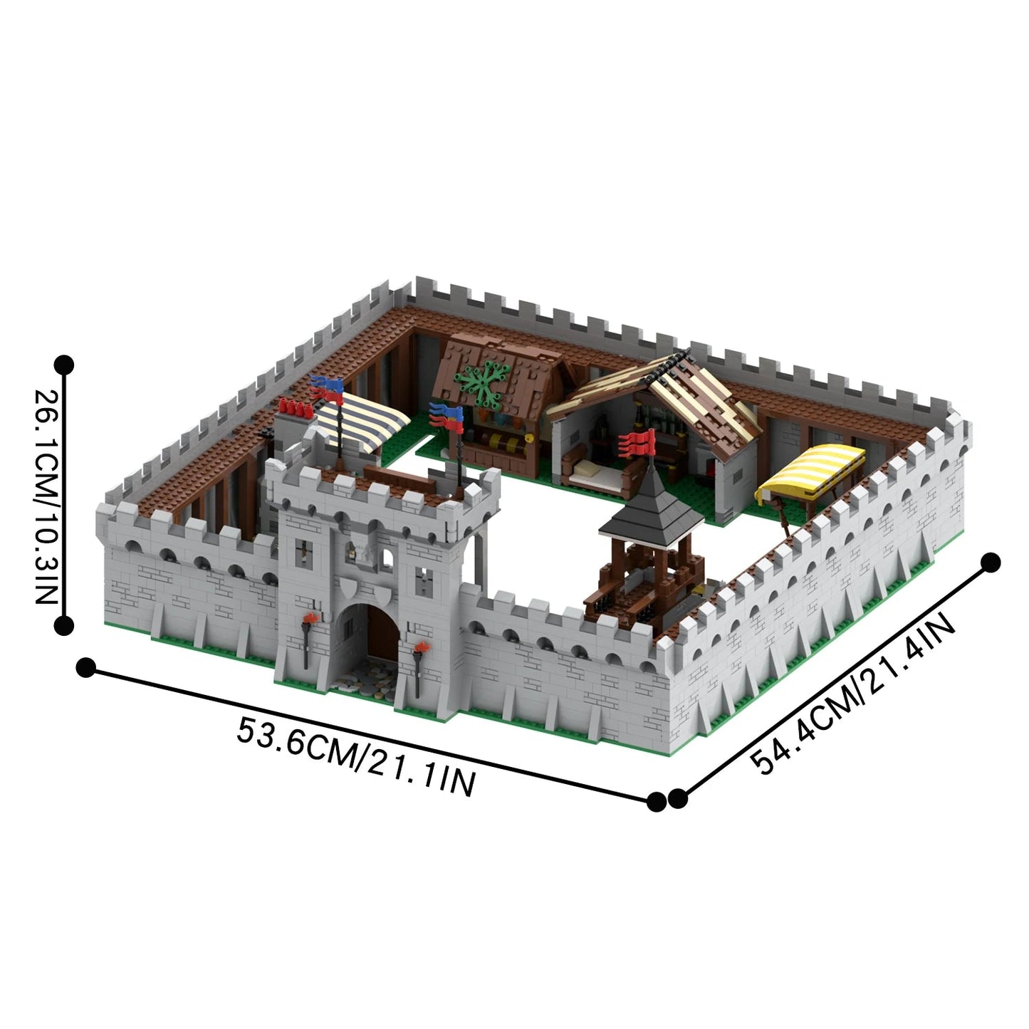 MOC5010 The Middle Ages Castle Rampart Set Magicspell War City Scene Model MOC Parts Building Blocks Kids Toys For Children Gift