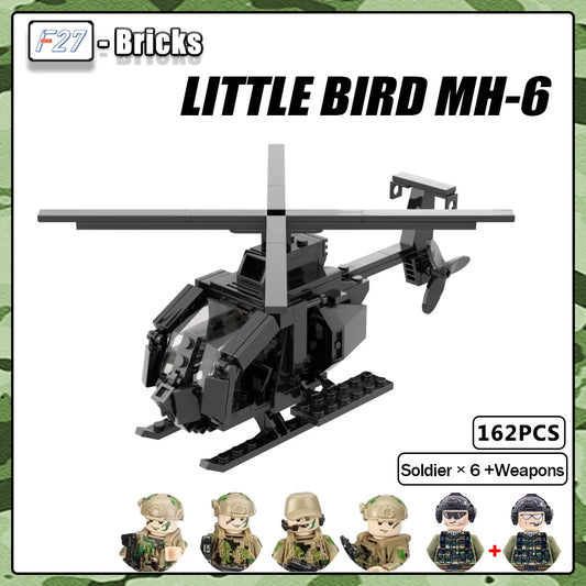 Modern Military Series Little Bird MH-6 Helicopter With Figures