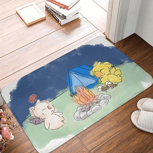 Mog Camping Final Fantasy Chocobo Game Bedroom Mat Rug Home Doormat Kitchen Carpet Decoration