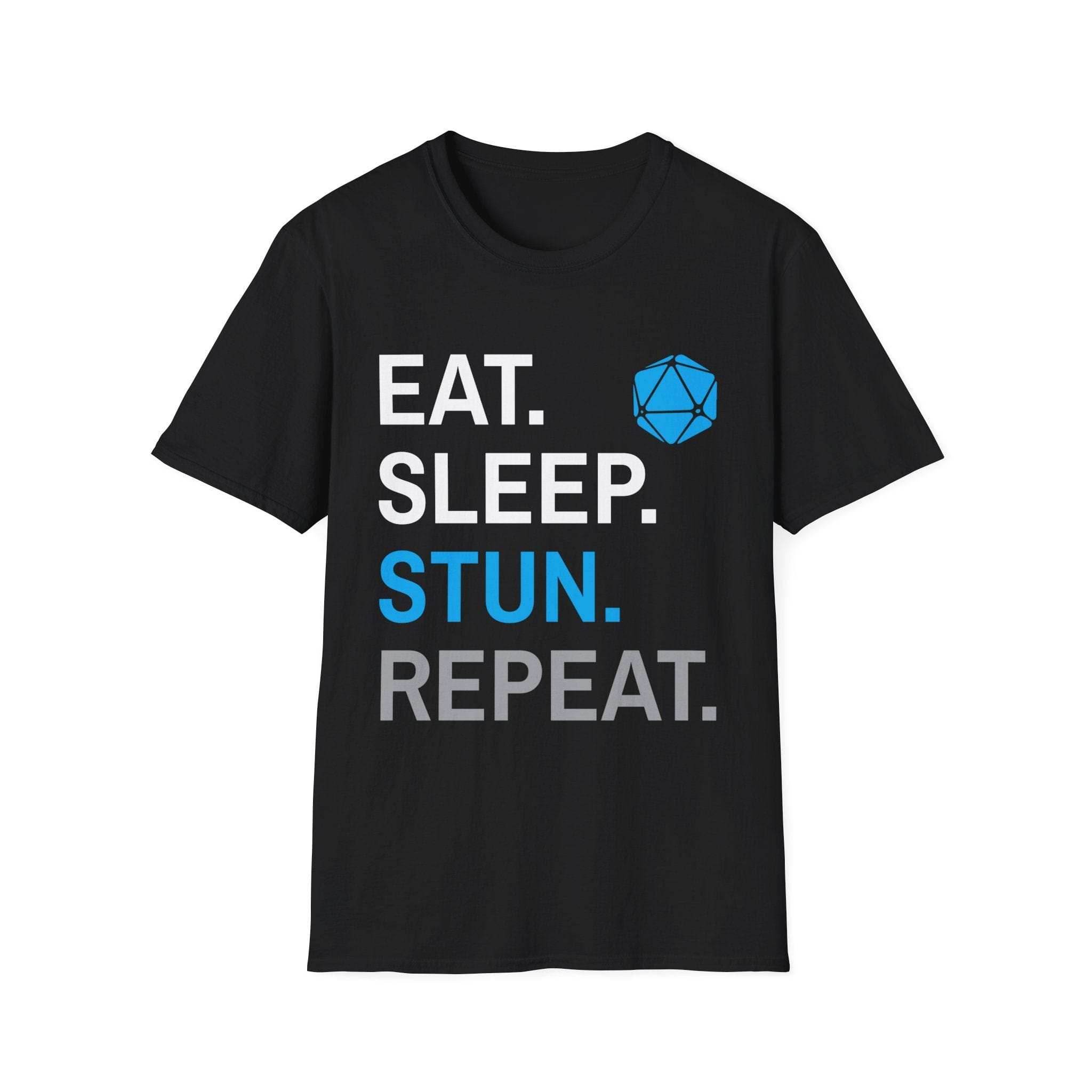 Monk Class T-Shirt – 'Eat, Sleep, Stun, Repeat' - Black / S
