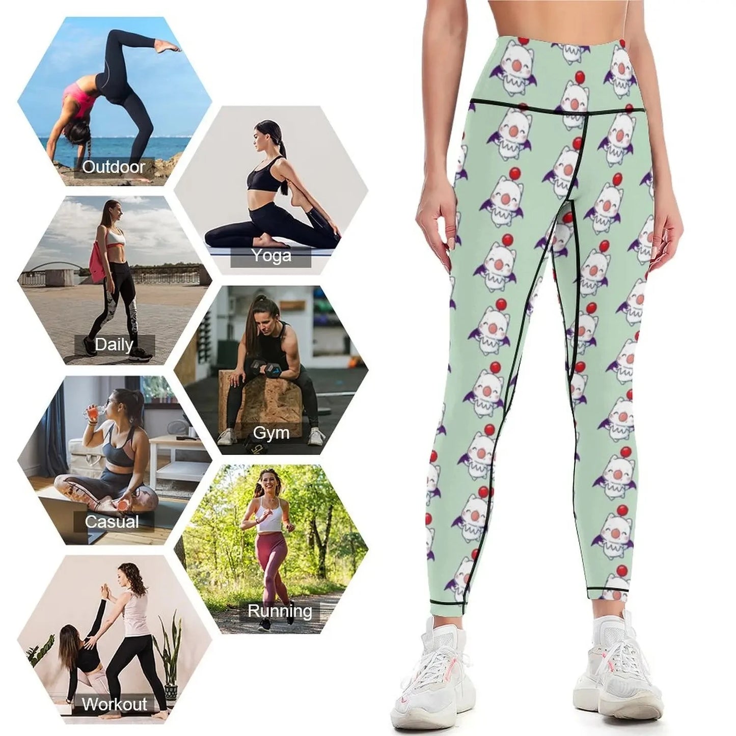 Moogle ! Kupo Leggings Women's sports pants sports for Leginsy push up Female legging pants Womens Leggings