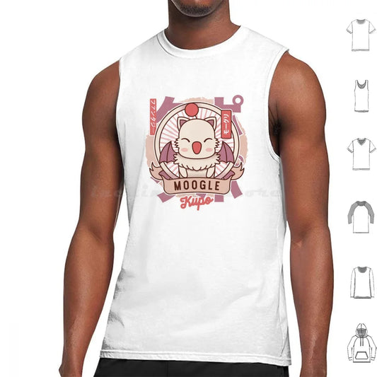 Moogle Retro Tank Tops Print Cotton Final Fantasy 7 Final Fantasy Vii Ff14 Final Fantasy Cloud Strife Sephiroth Cactilio