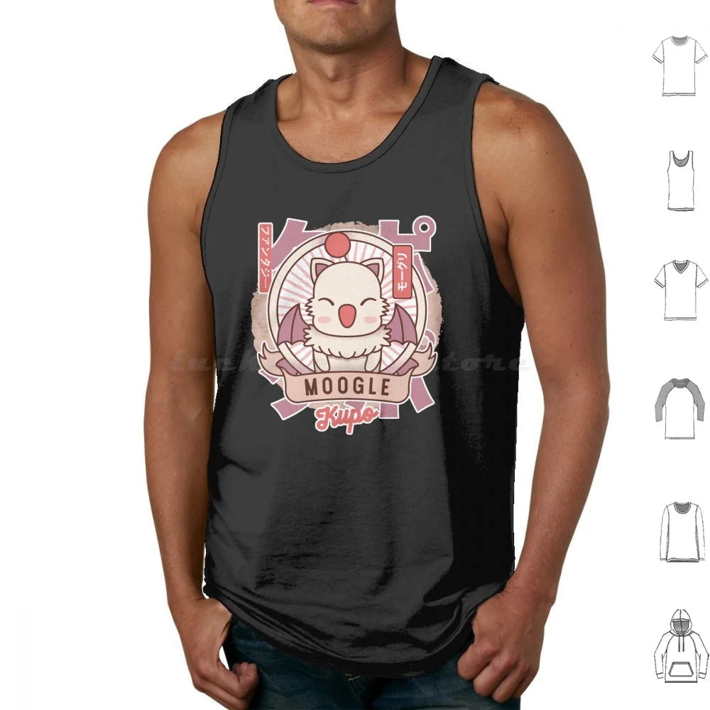 Moogle Retro Tank Tops Print Cotton Final Fantasy 7 Final Fantasy Vii Ff14 Final Fantasy Cloud Strife Sephiroth Cactilio