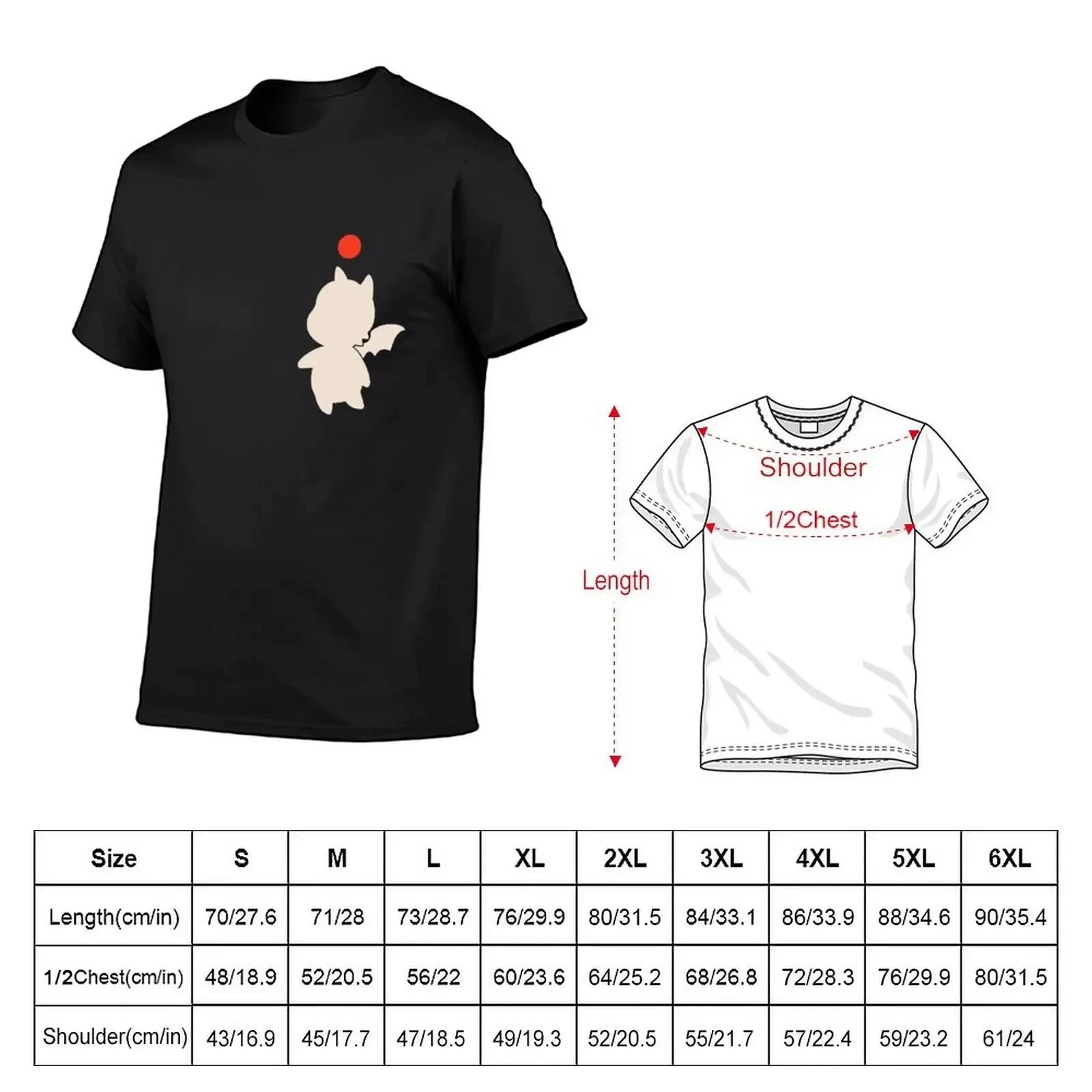 Moogle T-Shirt graphic tee shirt tees oversizeds oversized t shirt men 100℅ cotton