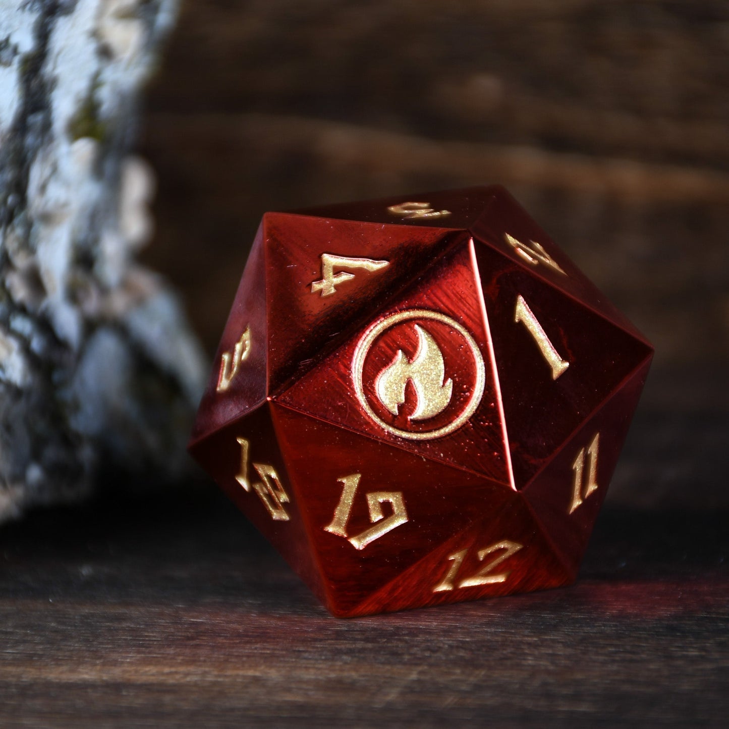 Mountain Mana Spindown Metal D20