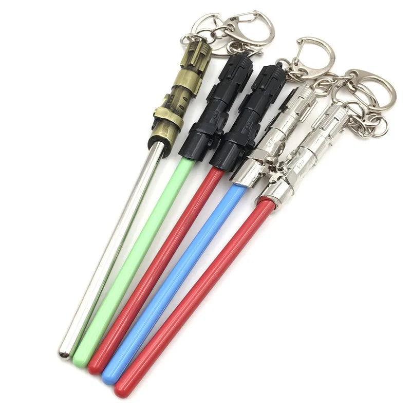 Movie Jewelry Light Sword Keychain Toy lightsaber Cartoon Pendant  keychains Metal keyring official-website jewelry for friends