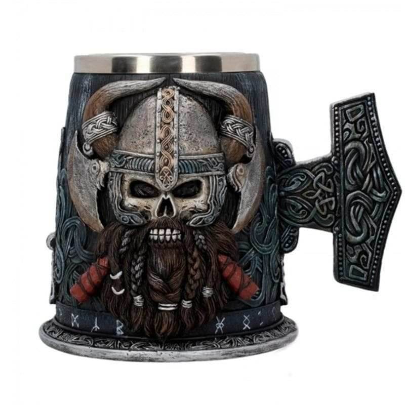 Viking Warrior Mjolnir Tankard - Hand Painted Special Edition - 1 Mug