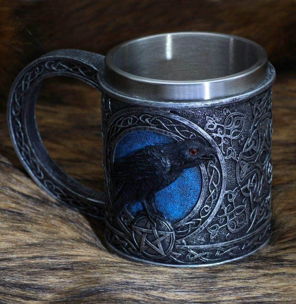 Viking Odin Raven Stainless Steel Mug - 