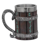 Viking Runes 'Wooden' 20 ounce Stainless Steel Tankard Mug - 1 Mug