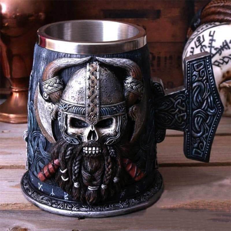Viking Warrior Mjolnir Tankard - Hand Painted Special Edition - 1 Mug