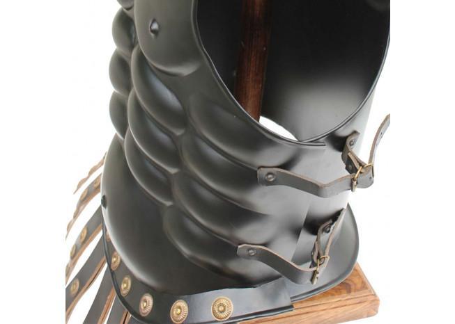 Muscular Blackened Greek Heroic Steel Cuirass +5