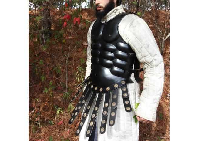 Muscular Blackened Greek Heroic Steel Cuirass +5