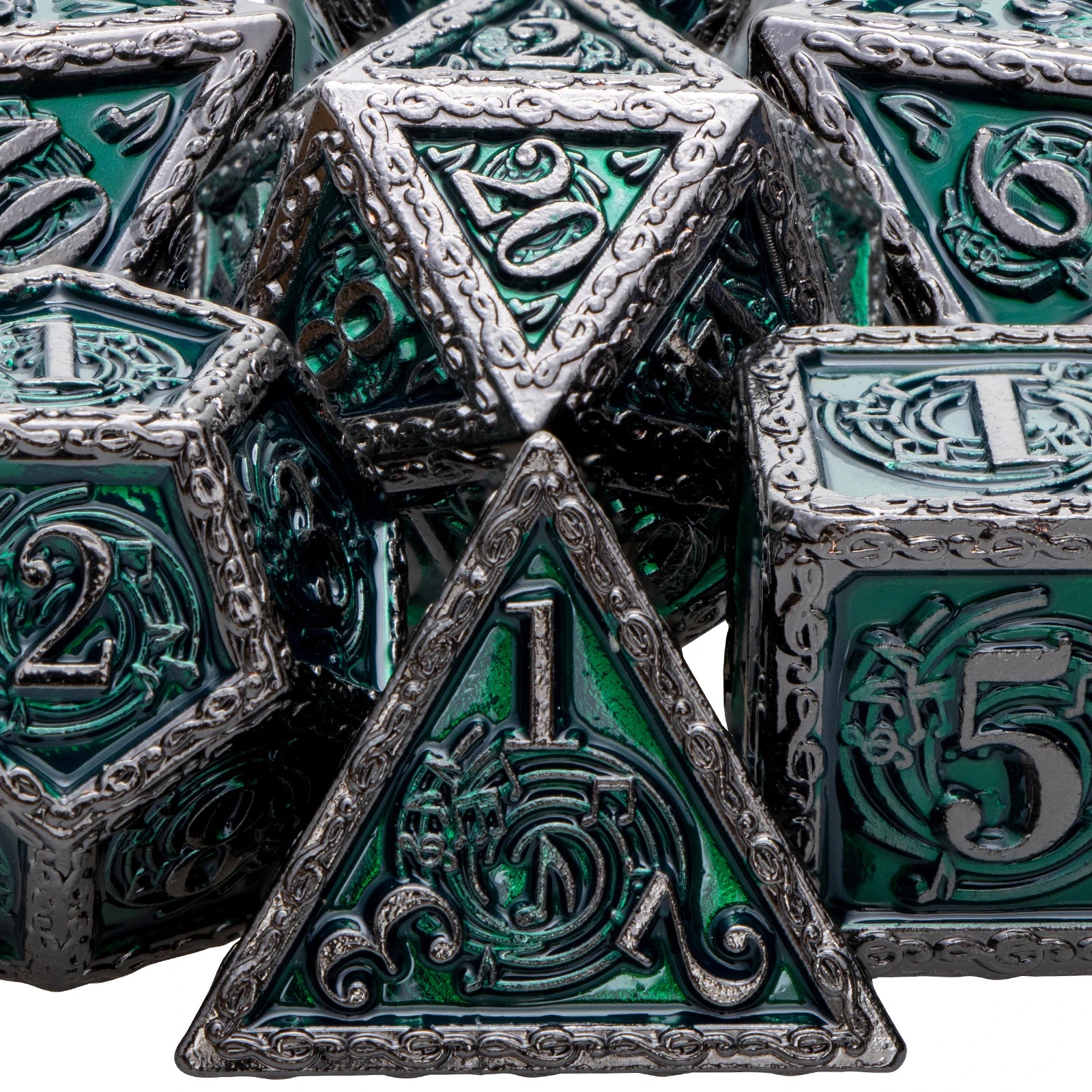 Music DND D20 Dungeon and Dragon Dice Set Metal 6 Sided Polyhedral D&D Dice for Pathfinder RPG Board Games D20 D12 D10 D8 D6 D4