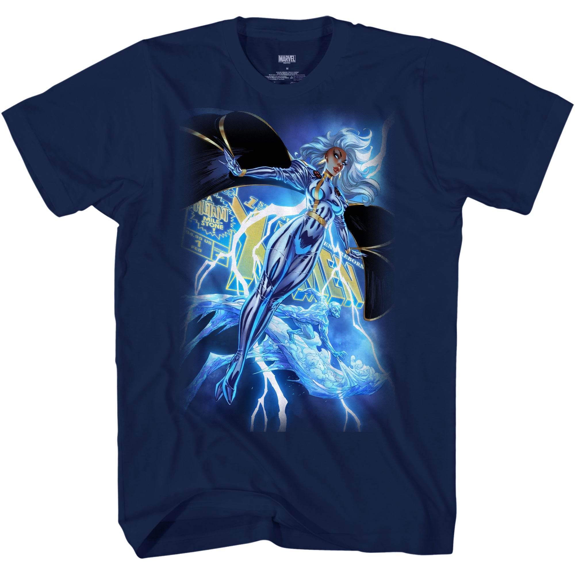 X-Men Uncanny Storm And Ice Man Marvel Comics Adult T Shirt - S