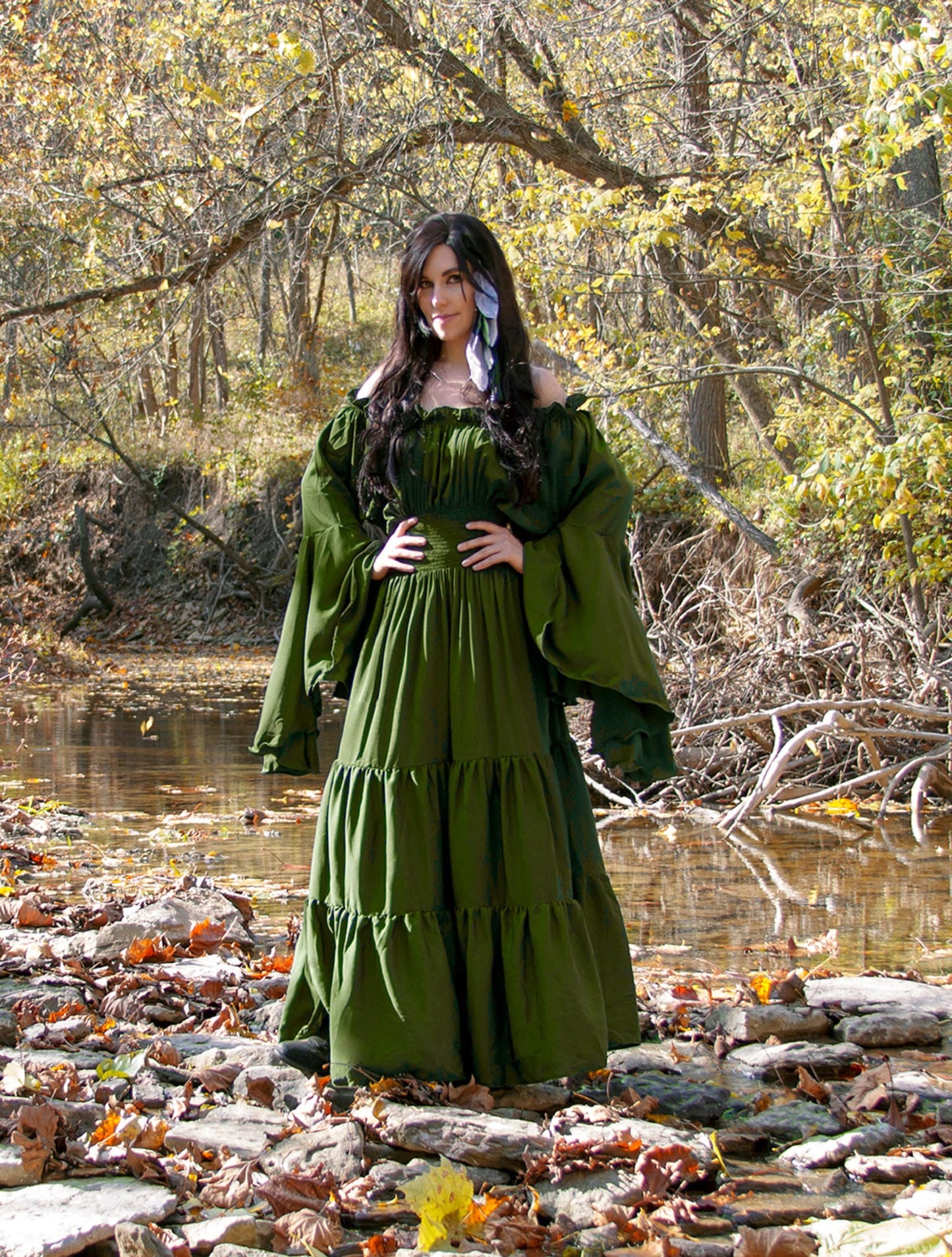 MYTHIC WOODLAND FAIRY Renaissance Medieval Smocked Sword Mistress Chemise