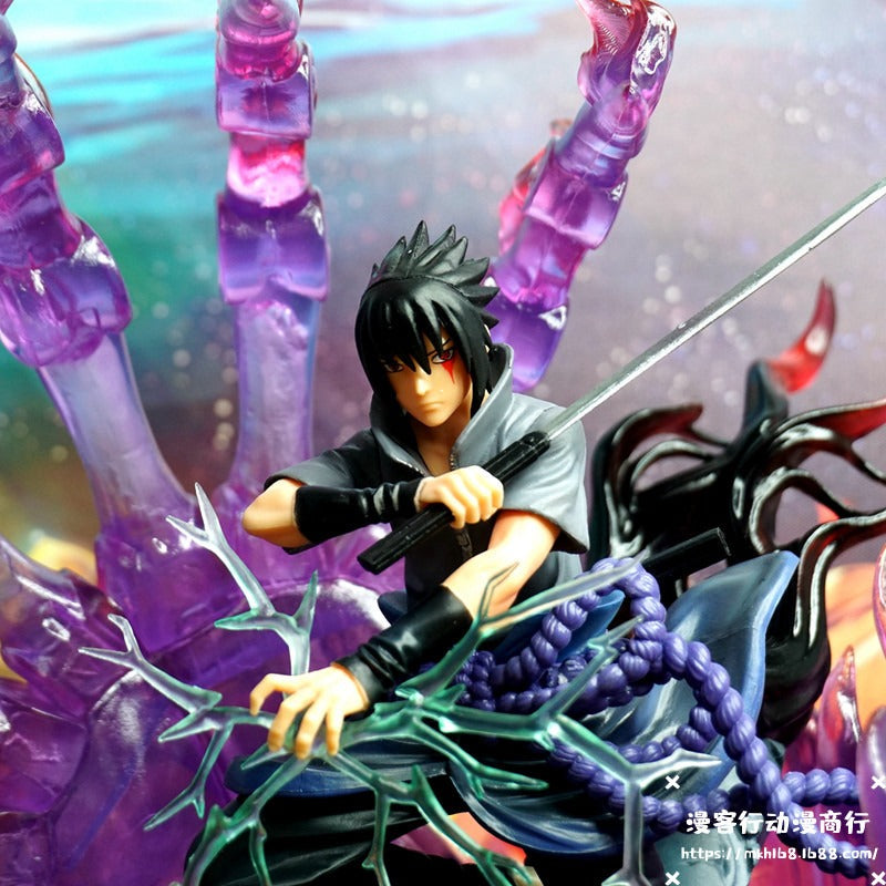 Naruto GK Six Paths Sasuke Nine-tailed Naruto Divine Statue Battle Susanoo Figure Model