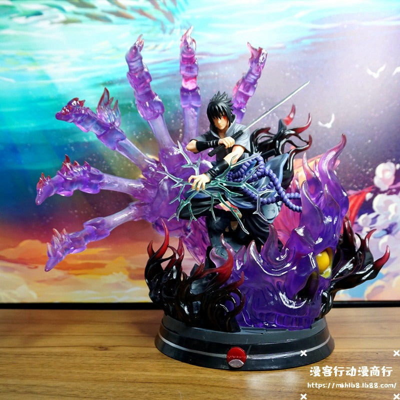 Naruto GK Six Paths Sasuke Nine-tailed Naruto Divine Statue Battle Susanoo Figure Model