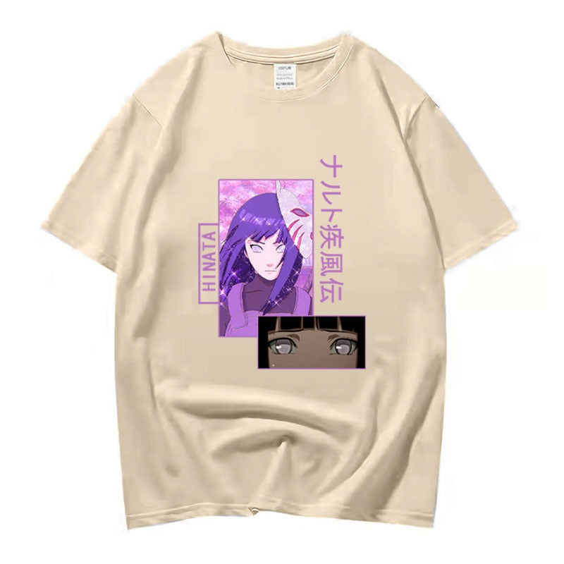 Naruto Hinata Hinata Collection Spring/Summer Pullover T-shirts for men and women with short sleeves