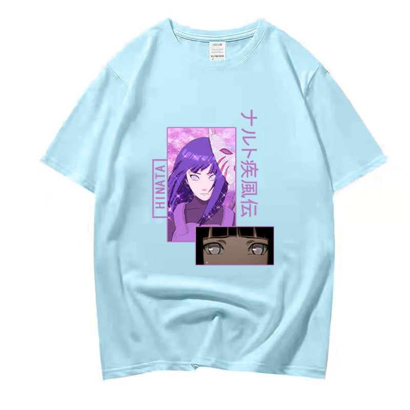 Naruto Hinata Hinata Collection Spring/Summer Pullover T-shirts for men and women with short sleeves