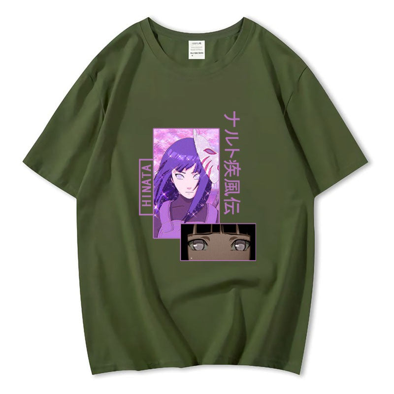 Naruto Hinata Hinata Collection Spring/Summer Pullover T-shirts for men and women with short sleeves