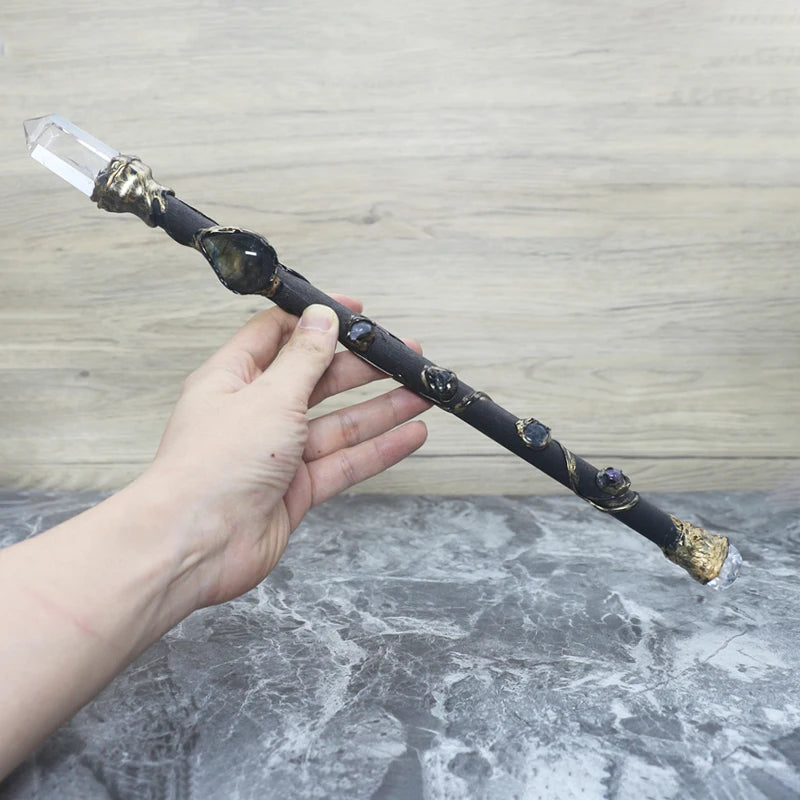 Natural Crystal Pagan Wizard Magic Witch Wands Raw Stones Quartz Power Mineral Witchcraft Wicca Altar Pendulum Home Decoration