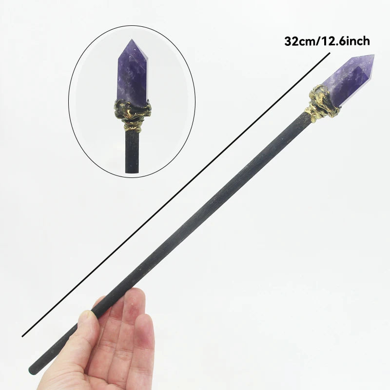 Natural Crystal Pagan Wizard Magic Witch Wands Raw Stones Quartz Power Mineral Witchcraft Wicca Altar Pendulum Home Decoration