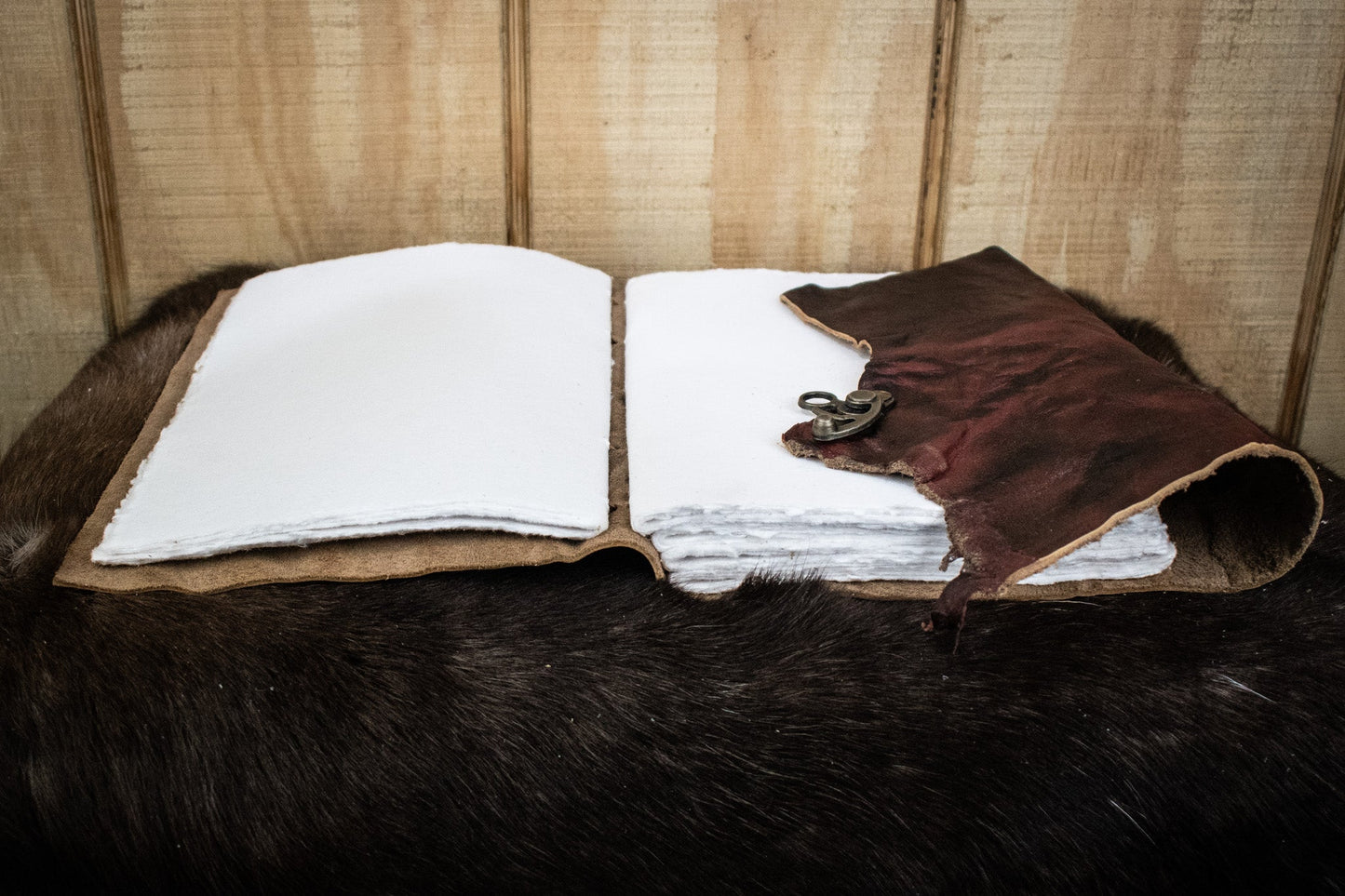 Natural Edge Crunched Cowhide Leather Journal