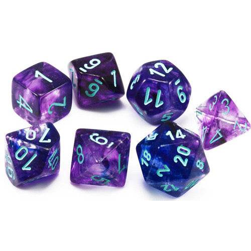 Nebula Polyhedral Luminary Nocturnal/Blue 7-Die Set - Role-Players