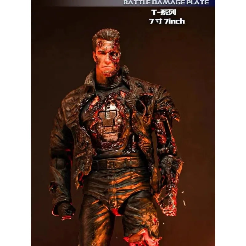 NECA 7 Inch Terminator series T-800 War damaged version PVC joint Movable Action Figure Collectible Model Toy Figures gifts