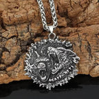 Vikings Geri and Freki Stainless Steel Pendant Necklace - Pendant + Chain
