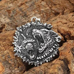 Vikings Geri and Freki Stainless Steel Pendant Necklace - Only Pendant