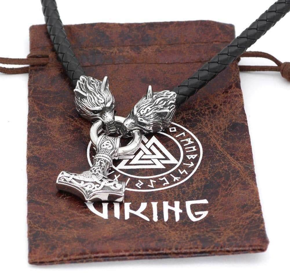 Viking Hammer Thor Mjölnir Necklace - 20in