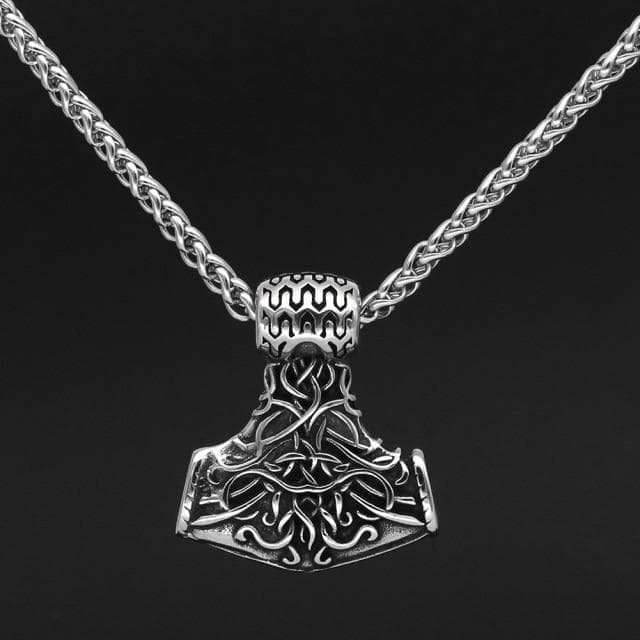 Vikings Mjolnir Stainless Steel Chain Necklace - Necklace with Pendant