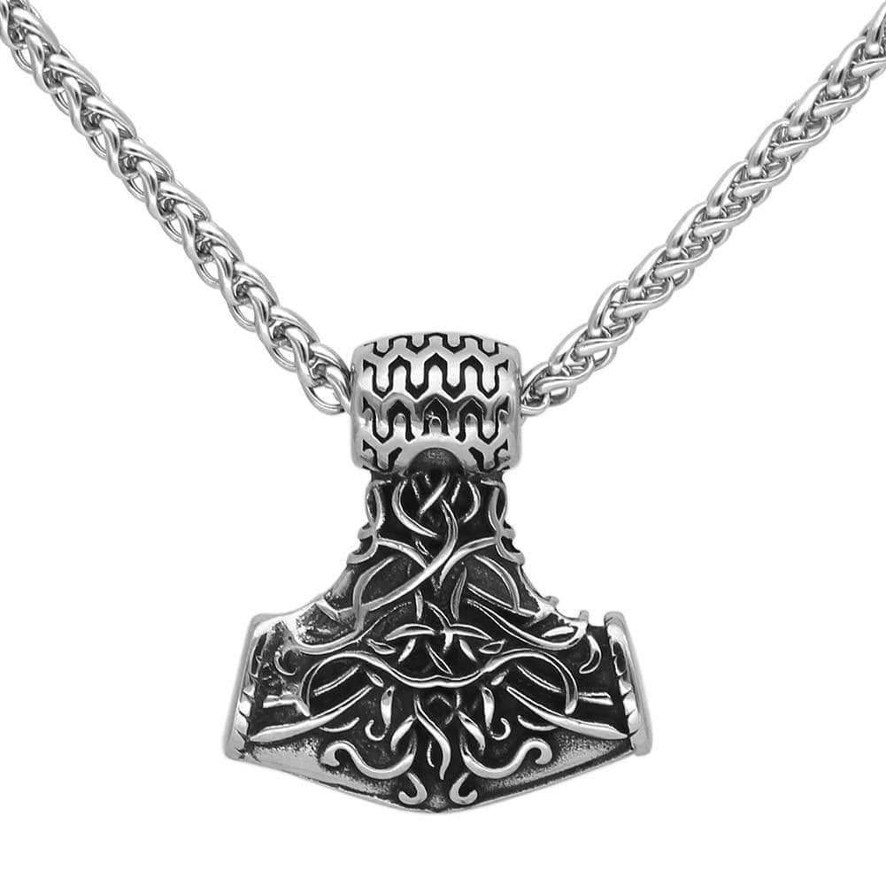 Vikings Mjolnir Stainless Steel Chain Necklace - Necklace with Pendant