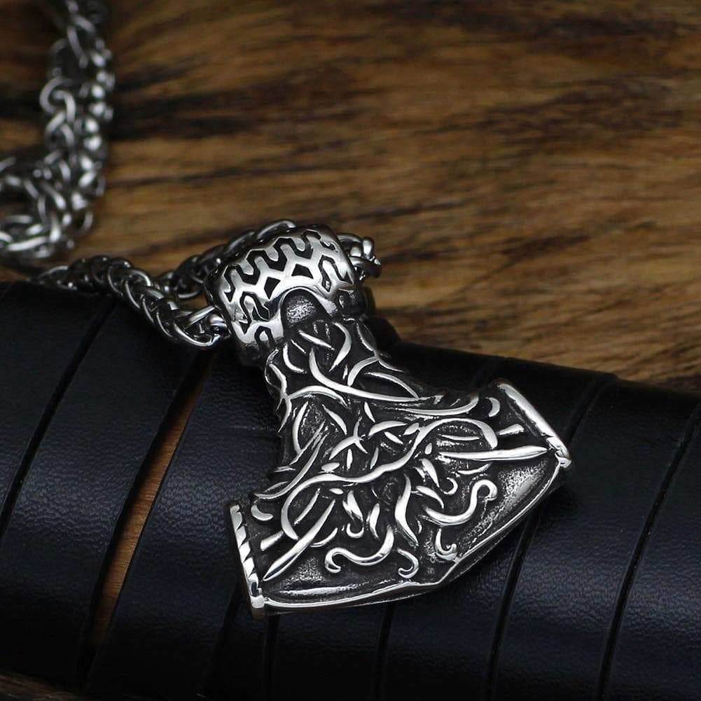 Vikings Mjolnir Stainless Steel Chain Necklace - Necklace with Pendant