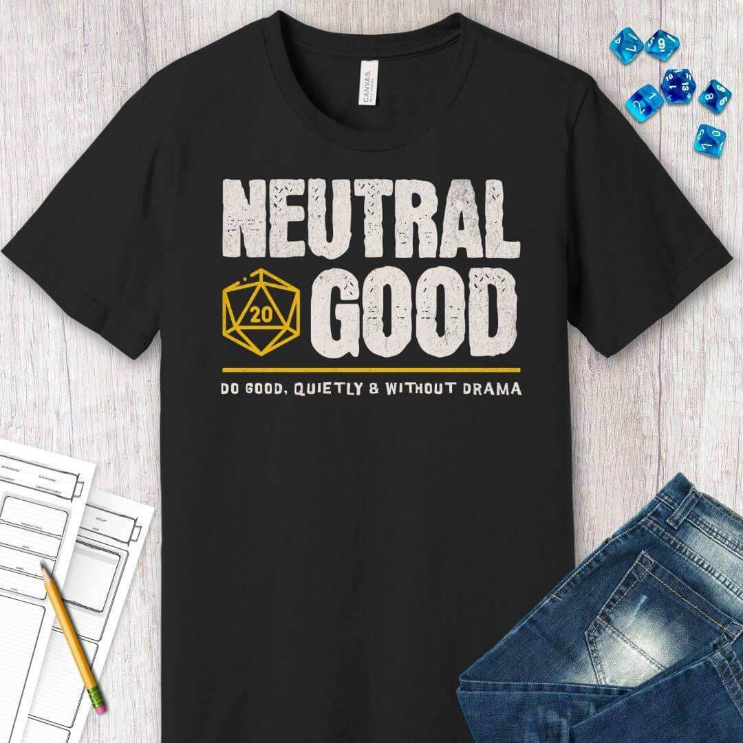 Neutral Good Shirt - DnD Alignment T-shirt - Black / S