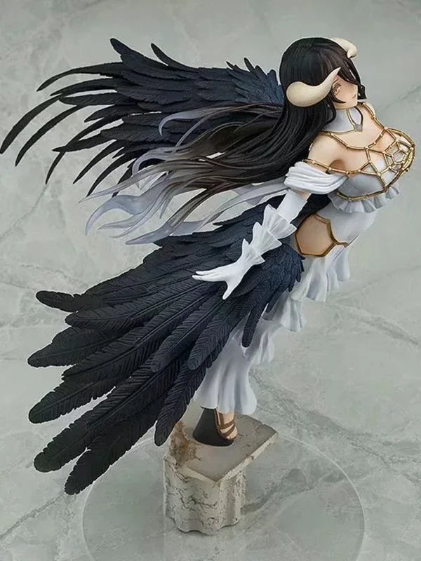 New 28cm Doll Model Overlord Anime Girl Figures Flying Posture Albedo Action Figure PVC Figurines Car Decoration Gifts Kids Toys