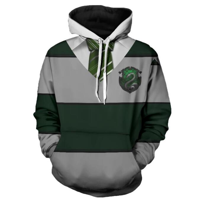 New 3D Digital Cool Harry Potter Striped Hoodie Trendy Casual Loose Hooded Sweater